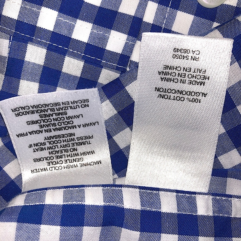Jones New York Blue And White Check Long Sleeve Front Button Up Top Size S - Picture 5 of 5